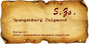 Spangenberg Zsigmond névjegykártya